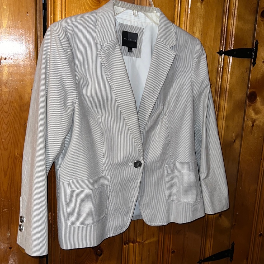 The Limited Ladies blazer. Size Medium Gray and white pinstripes